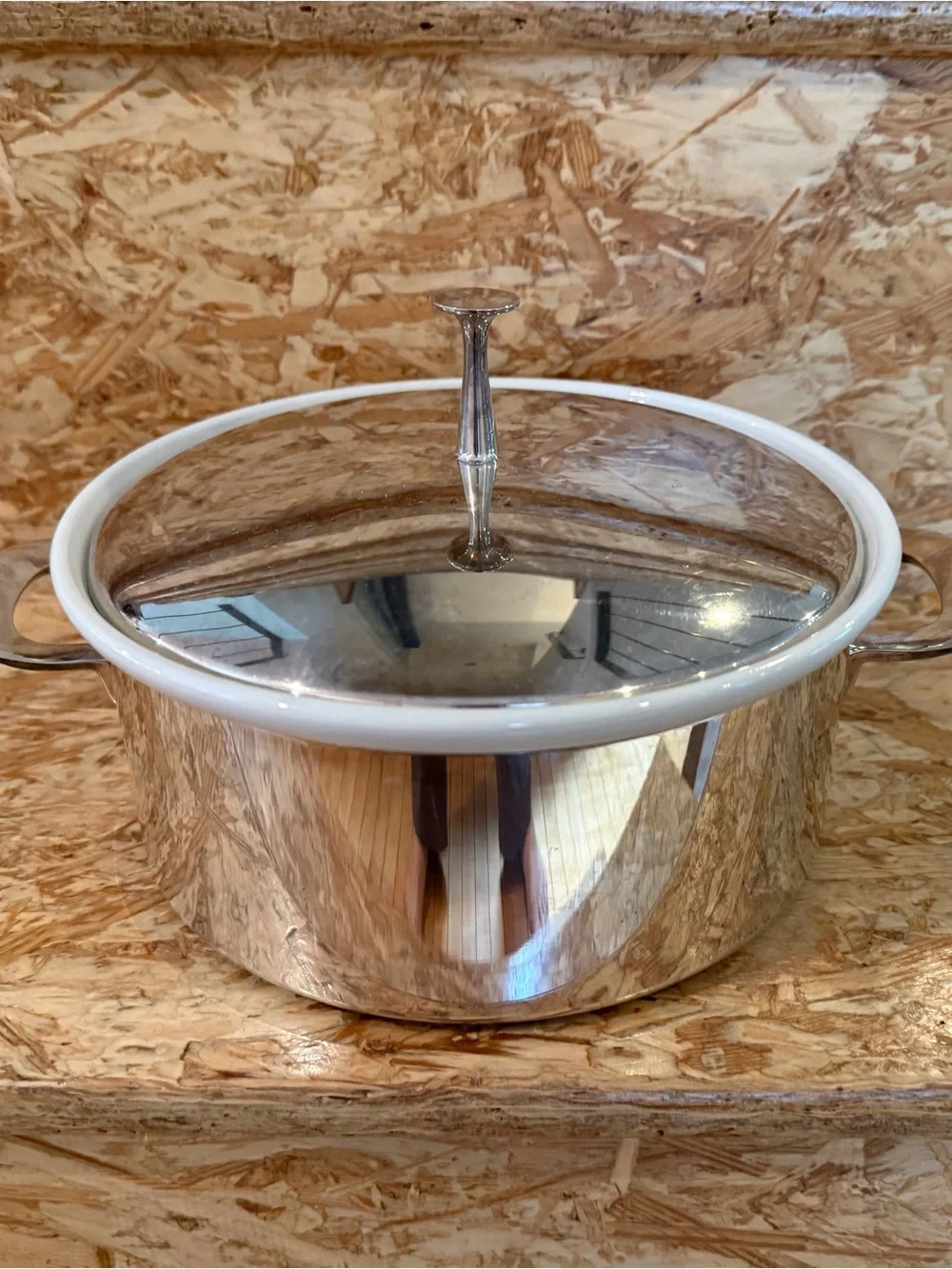 Reed & Barton Silver-plate Covered Casserole with White Ceramic Interior